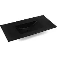 Fontana Latina keramische wastafel 100cm zonder kraangat zwart mat