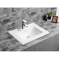 Fontana Latina keramische wastafel 60cm met kraangat wit glans