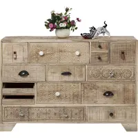 Kare design Dressoir Puro 14 Lades - L115 X B35 X H80 Cm - Mangohout
