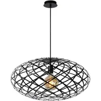 Lucide WOLFRAM - Hanglamp - Ø 65 cm - 1xE27 - Zwart