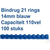 GBC 4028 CombBind bindrug 14 mm blauw (100 stuks)