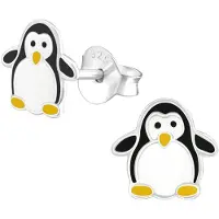 Montebello Princess Oorbellen Pinguin - 925 Zilver E-Coating - Dier - ∅7mm