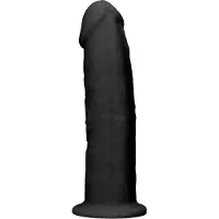 Real Rock Silicone Dildo Without Balls - Black - 15,3 cm