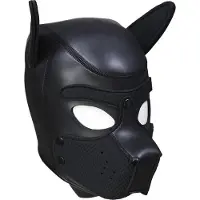 Master Series Neopreen Puppy Hood Zwart – Comfortabel hondenmasker voor puppy play XL