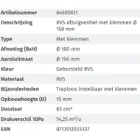 Toolstation Luchtventiel rooster RVS 150mm