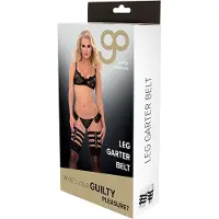 Guilty Pleasure - Been jarretels met studs - Zwart