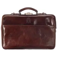 Mutsaers The Classic Aktetas 15.6'' donker bruin schoudertas heren