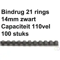 GBC Combbind bindruggen zwart - a4 - 14 mm - 100 stuks