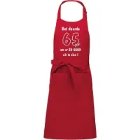 Kariban Mijncadeautje - Keukenschort - BBQ schort - Het duurde 65 jaar - rood