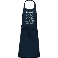 Kariban Mijncadeautje - Keukenschort - BBQ schort - Het duurde 65 jaar - navy blue