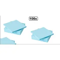 Wefiesta 100x Servetten licht blauw 3 laags - Servet diner thema feest festival party baby geboorte