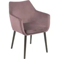 Hioshop Nord eetkamerstoel velours met armleuningen dusty rose.