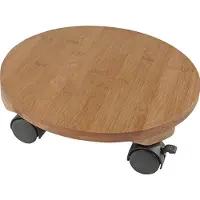 Nature - Planttrolley met wieltjes - Ø30cm - Naturel - bamboe composiet