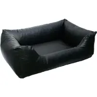 Topmast HondenSofa Hondenbed Hondenkussen Large - Zwart Skai leer 100 x 80 cm