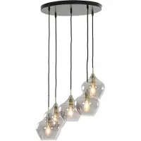 Light & Living Hanglamp 5L Ø61x66 cm RAKEL antiek brons+smoke