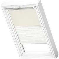 Velux Origineel Verduisterend Rolgordijn Plus Plissé (DFD) Wit Kozijn, SK06, Licht Beige