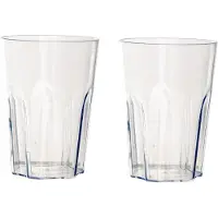 ARAVEN kunststof drinkglazen - 2x stuks - onbreekbare waterglazen - 400 ml - polycarbonaatglas