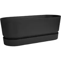 Elho Greenville Trough Long 50 - Plantenbak voor Buiten - 100% Gerecycled Plastic - L49.0 x B19.8 x H17.9 cm - Living black