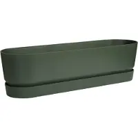 Elho Greenville Trough Long 70 - Plantenbak voor Buiten - 100% Gerecycled Plastic - L79.0 x B19.5 x H18.5 cm - Blad groen