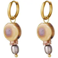 Yehwang Oorbellen met Gekleurde Charm Small