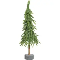 Christmas Decoration Mini kerstboom, groen, met glitter, diameter 20 cm, hoogte 60 cm