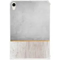 B2Ctelecom Apple iPad mini 6 (2021) Silicone Tablet Hoes Wood Concrete