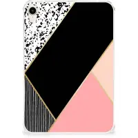 B2Ctelecom Apple iPad mini 6 (2021) Back Cover Zwart Roze Vormen