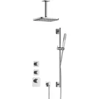 Hotbath Gal IBS40 Inbouw Doucheset High Flow Met 2 Stopkranen Met Plafondbuis En Glijstang - Chroom - Kranen, Douchekranen, Douchesets, Inbouw - Kranen, Douchekranen, Douchesets, Inbouw douchesets