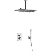 Hotbath Gal IBS40ACR inbouwdouche met plafondbuis en 27x40cm hoofddouche chroom