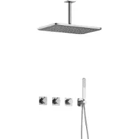 Hotbath Gal IBSGL70CR inbouwdouche met plafondbuis en 27x40cm hoofddouche chroom