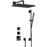 Hotbath Gal IBS40 Inbouw Doucheset High Flow Met 2 Stopkranen Met Gl106 En Glijstang - Geborsteld Gunmetal PVD - Kranen, Douchekranen, Douchesets, - Kranen, Douchekranen, Douchesets, Inbouw douchesets