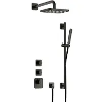 Hotbath Gal IBS40BGP High Flow inbouwdouche met glijstang geborsteld gunmetal PVD