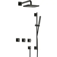 Hotbath Gal IBSGL70 Inbouw Doucheset Met 2 Stopkranen Met Glijstang - Geborsteld Gunmetal PVD - Kranen, Douchekranen, Douchesets, Inbouw Douchesets - Kranen, Douchekranen, Douchesets, Inbouw