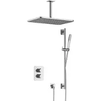 Hotbath Gal IBS40A Inbouw Doucheset Met 2-weg Stop-omstel Met Plafondbuis, Gl106 En Glijstang - Chroom - Kranen, Douchekranen, Douchesets, Inbouw - Kranen, Douchekranen, Douchesets, Inbouw douchesets