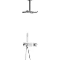 Hotbath Gal IBS41 Inbouw Doucheset Met 2 Pushbuttons Met Plafondbuis - Chroom - Kranen, Douchekranen, Douchesets, Inbouw Douchesets - 8720512338607 - Kranen, Douchekranen, Douchesets, Inbouw