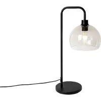 QAZQA Moderne tafellamp zwart met smoke glas effect - Maly