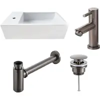 Saniclear fonteinset Alaska links met verouderd ijzeren - gunmetal kraan