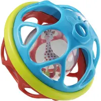 Sophie The Giraffe Rammel Speelbal - Speelgoedbal - Babyspeelgoed - Vanaf 3 maanden - Ø11 cm - Rood/Groen/Blauw