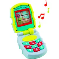 Sophie de Giraf Muziek Telefoon - Speelgoedtelefoon - Babyspeelgoed - Vanaf 3 maanden - 8x6.5x5 cm - In wit/rood geschenkdoosje