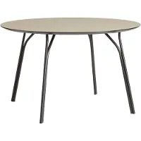 Woud Tree Eettafel Ø120 Bovenblad / Zwarte Poten - Eettafels & bartafels Laminaat Beige - 110232