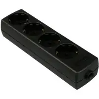 VB 61308 Tafelcontactdoos 4-Voudig + RA Zonder Snoer Schroefbaar Zwart