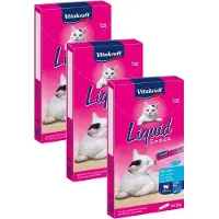 Vitakraft Cat Liquid Snack 6 stuks - Kattensnack - 3 x Zalm
