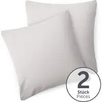 Blumtal - Set Van 2 Kussenslopen - Superzachte Premium Jersey Kussenhoes - 100% Katoen - 80 x 80 cm - Lichtgrijs