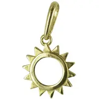 New Bling 9NBSAM-G190717 Gouden Hangertje - Dames - Cirkel - Bewerkt - Zon - 8,2 mm Doorsnee - 14 Karaat - Bedel - Goud