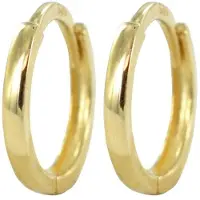 New Bling 9NBSAM-G190150 Gouden Oorringen - Dames - Glad - Scharnier - 9,5 x 2 mm - 14 Karaat - Goud