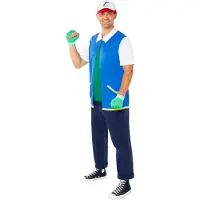 Amscan verkleedkostuum Ash Ketchum polyester blauw | Maat M,L