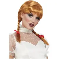 Smiffys - Porcelain Doll Pruik - Bruin