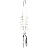 Boland Ketting Skull fang | halloween sieraad (naturel / zwart)