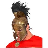 Widmann Spartaanse gouden helm met zwarte veren