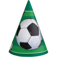 Unique Party Supplies - 8 Voetbalhoeden van Karton 3D Bal